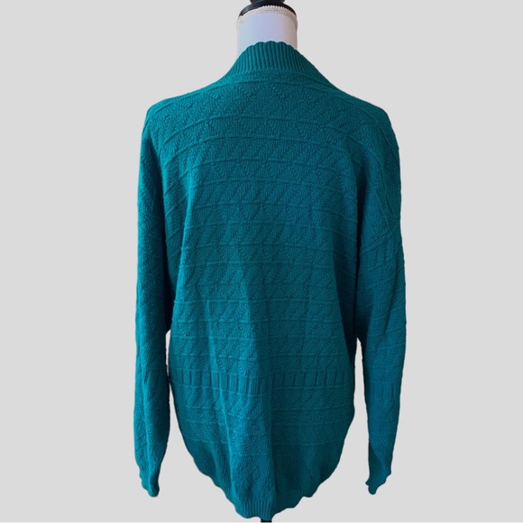 VINTAGE 80’S COLTER BAY INTERNATIONAL GREEN CARDIGAN SWEATER - Picture 14 of 15